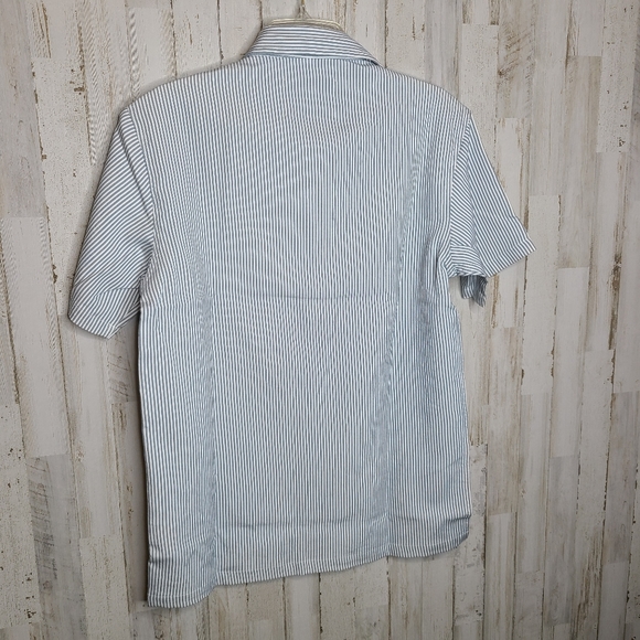 Native North Blue White Striped Bureau Shirt Button Up Shirt Men's Medium - Picture 7 of 10